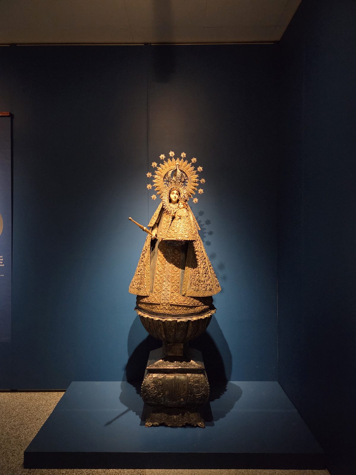 Gilded image of the Virgin on display